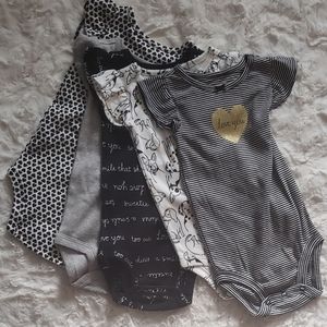 New! 5-piece Girl's Ruffle Sleeved Onesie
